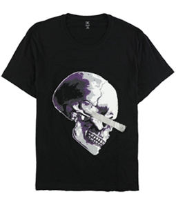 I-N-C Mens Purple & White Skull Graphic T-Shirt
