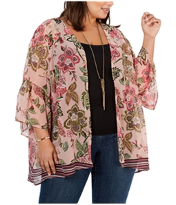 Style & Co. Womens Floral Kimono Jacket