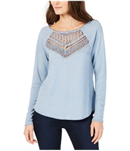 I-N-C Womens Lace Front Detail Sweatshirt