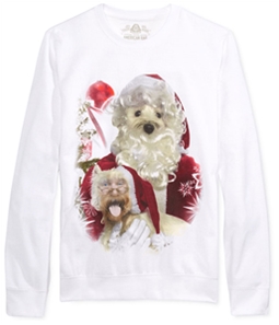 American Rag Mens Santa Dog Face Swap Sweatshirt