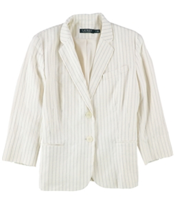 Ralph Lauren Womens Pinstripe Two Button Blazer Jacket