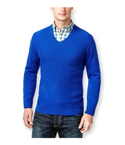 Club Room Mens Diamond-Knit V Neck Pullover Sweater
