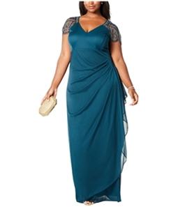 XSCAPE Womens Embellished Gown Dress