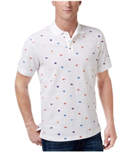 Club Room Mens Flag Print Performance Rugby Polo Shirt