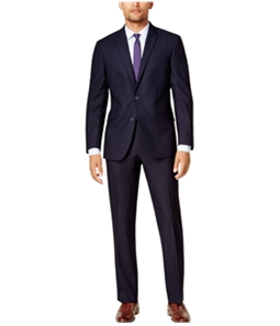 Kenneth Cole Mens Ready Flex Shadow Check Two Button Formal Suit