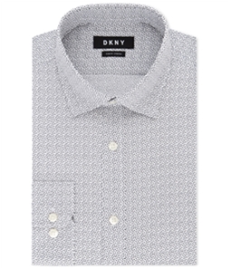 DKNY Mens Abstract Print Button Up Dress Shirt