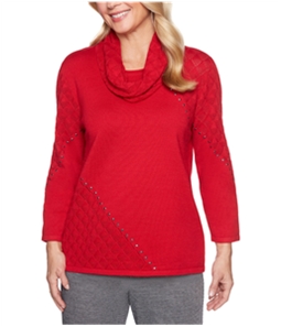 Alfred Dunner Womens PlacePointelle Pullover Sweater