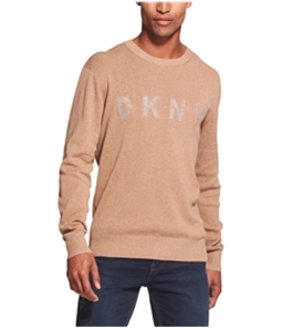DKNY Mens Logo Crew-Neck Knit Sweater