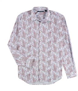 Perry Ellis Mens Gingham Paisley Button Up Shirt