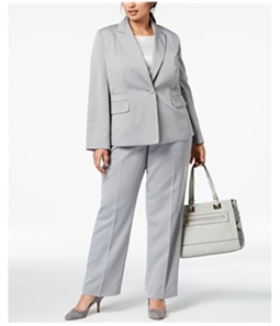 Le Suit Womens Stripe One Button Blazer Jacket
