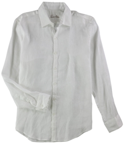 Tasso Elba Mens Textured Linen Button Up Shirt