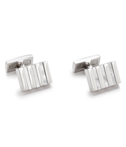Ryan Seacrest Mens Pearl Stripe Rectangle Shape Cufflinks