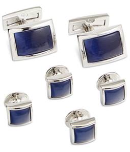 Ryan Seacrest Mens Rhodium Rectangle Shape Cufflinks