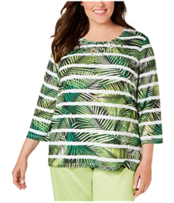 Alfred Dunner Womens Embellished Pullover Blouse