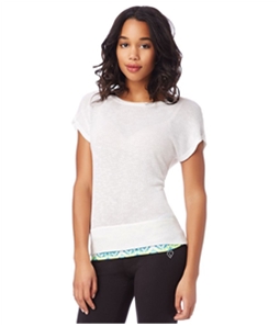Aeropostale Womens Sheer Scoop-Back Knit Basic T-Shirt