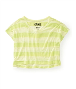Aeropostale Womens Cropped Striped Dorm Pajama Sleep T-shirt