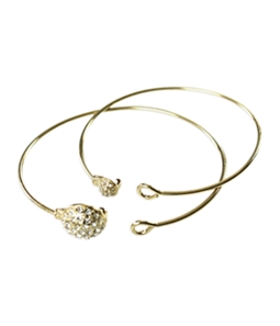 Aeropostale Womens 2 Pack Rhinestone Bracelet Bangles