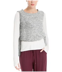 Max Studio London Womens Cropped Side-Tie Pullover Sweater