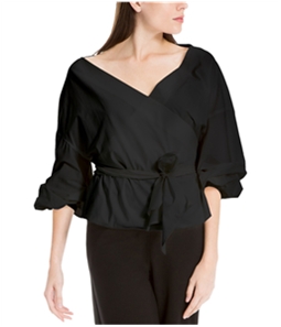 Max Studio London Womens Belted Wrap Blouse