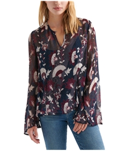 Lucky Brand Womens Printed Peasant Blouse