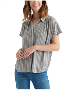 Lucky Brand Womens Striped Button Down Blouse