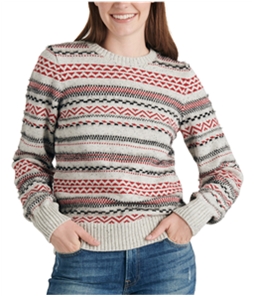 Lucky Brand Womens Striped Fair Isle Pullover Sweater