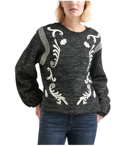 Lucky Brand Womens Embroidered Pullover Sweater