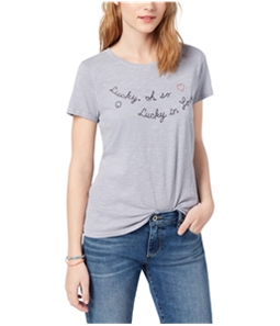 Lucky Brand Womens Lucky in Love Heart Graphic T-Shirt