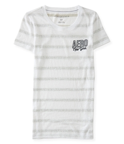 Aeropostale Womens Stripe Logo Embellished T-Shirt