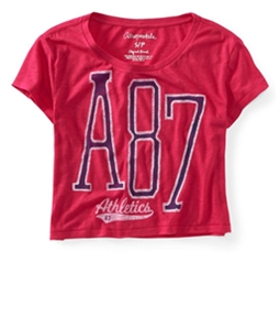Aeropostale Womens Cropped A87 Athletics Graphic T-Shirt