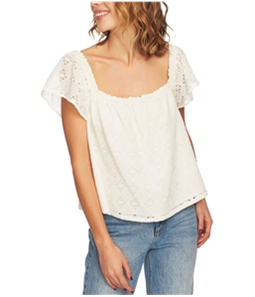 1.STATE Womens Eyelet Pullover Blouse