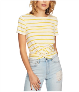 1.STATE Womens Striped Twist Front Basic T-Shirt