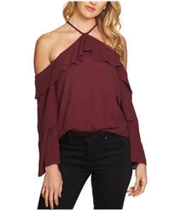 1.STATE Womens Cold Shoulder Knit Blouse