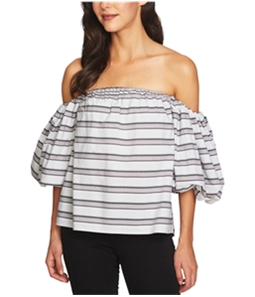 1.STATE Womens Striped Off the Shoulder Blouse