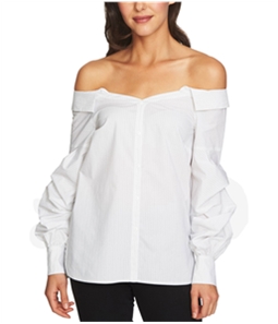 1.STATE Womens Off The Shoulder Button Up Shirt