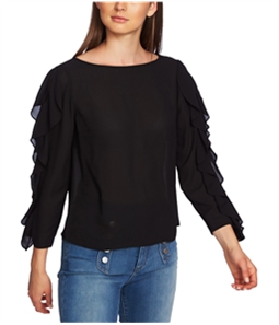 1.STATE Womens Ruffled Sleeve Cold Shoulder Blouse