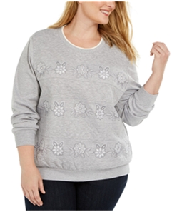 Alfred Dunner Womens Floral-Spliced Biadere Sweatshirt
