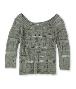 Aeropostale Womens Sheer Cropped Knit Sweater