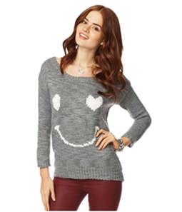 Aeropostale Womens Loose Heart Smile Knit Sweater