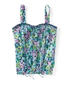 Aeropostale Womens Banded Floral Woven Tank Top