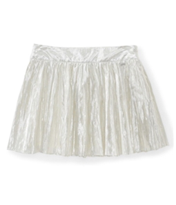 Aeropostale Womens Cotton Metallic Side-zip Pleated Skirt