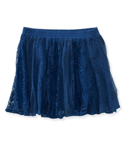 Aeropostale Womens Vertical Lace Overlay Mini Skirt