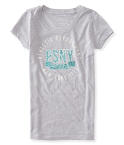 Aeropostale Girls Glitter Athletic Graphic T-Shirt
