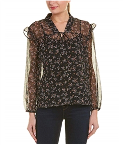 Vince Camuto Womens Ditsy Manor Peasant Blouse