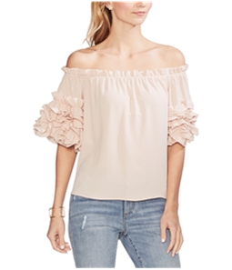 Vince Camuto Womens Tiered Ruffle Sleeve Off the Shoulder Blouse
