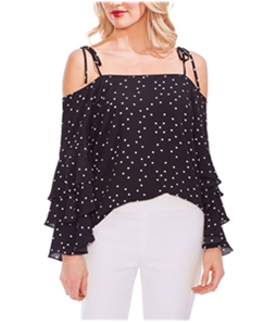 Vince Camuto Womens Tiered-Sleeve Cold Shoulder Blouse