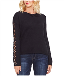 Vince Camuto Womens Lattice Sleeve Pullover Sweater