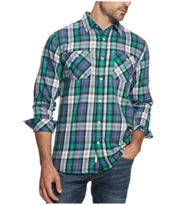 Weatherproof Mens Plaid Flannel Button Up Shirt