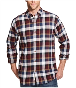 Weatherproof Mens Plaid Brushed Flannel Button Up Shirt
