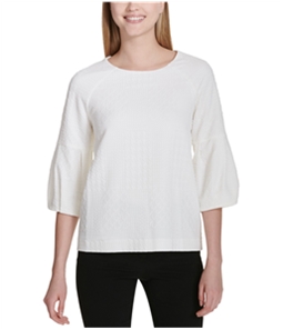 Calvin Klein Womens Poof Sleeve Pullover Blouse